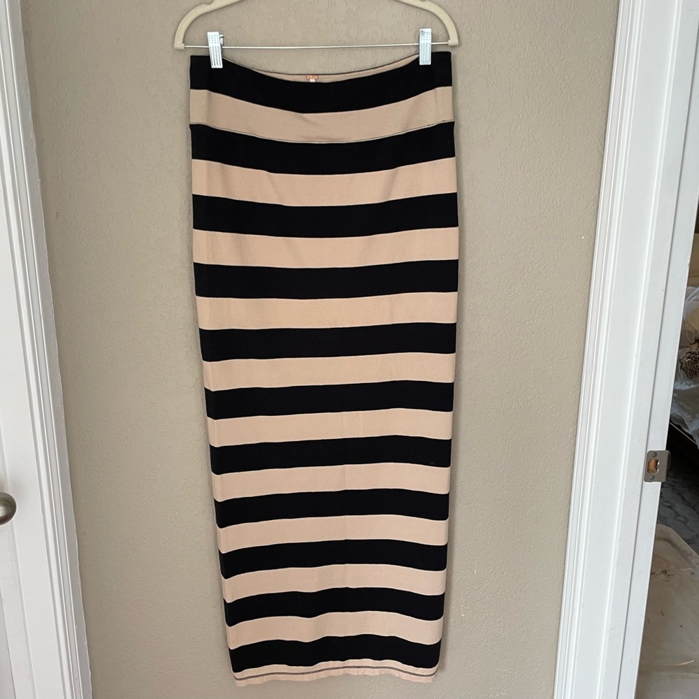 Free People Striped Black and Tan Women's Skirt